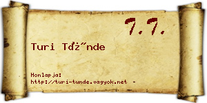 Turi Tünde névjegykártya